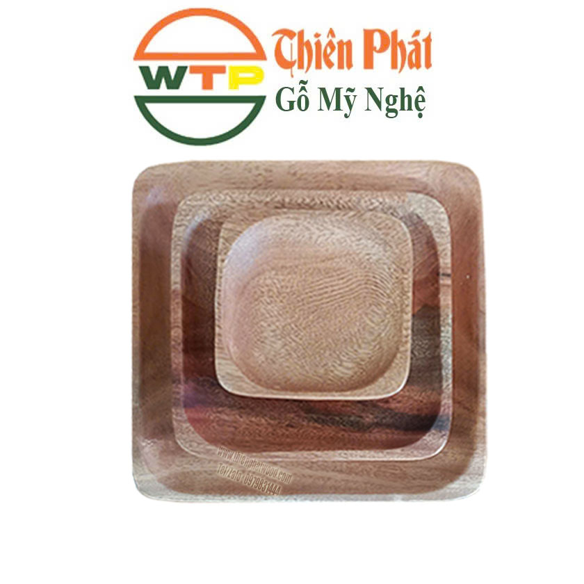 khay gỗ tự nhiên hình vuông